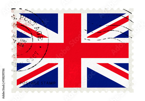 United Kingdom, UK flag png post stamp sticker, transparent background