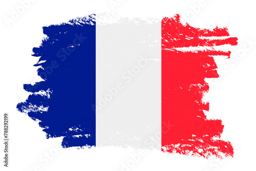 Photography Flag of France png sticker, paint stroke design, transparent background