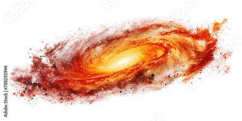 A red galaxy isolated on transparent background.