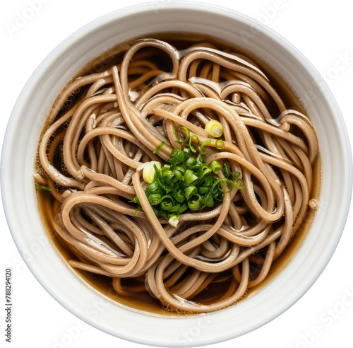 Bowl of Japanese soba noodle isolated. top view © Pro Hi-Res