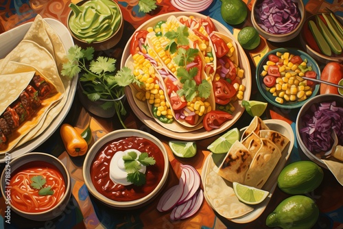 Wallpaper Mural Tangy Mexican food closeup. Cuisine cooking dinner. Generate Ai Torontodigital.ca