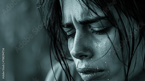 Close-up of person with wet hair