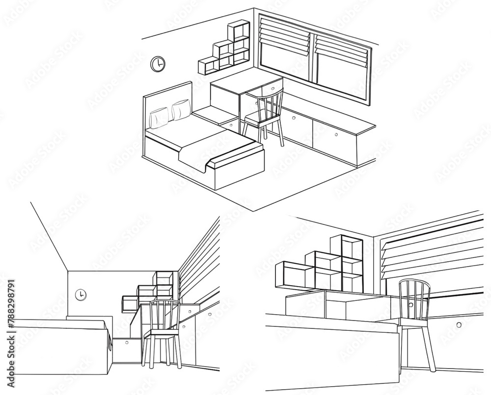Room perspective drawing