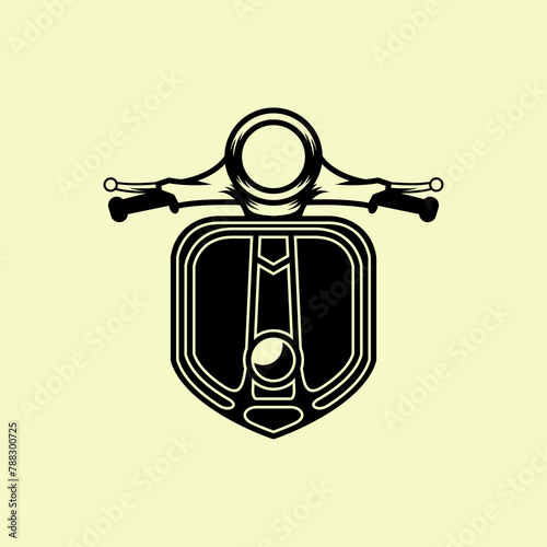 Silhouette scooter logo design vector