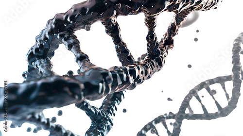DNA Isolated on White Background: PNG File for Scientific Projects, Hand Edited Generative AI