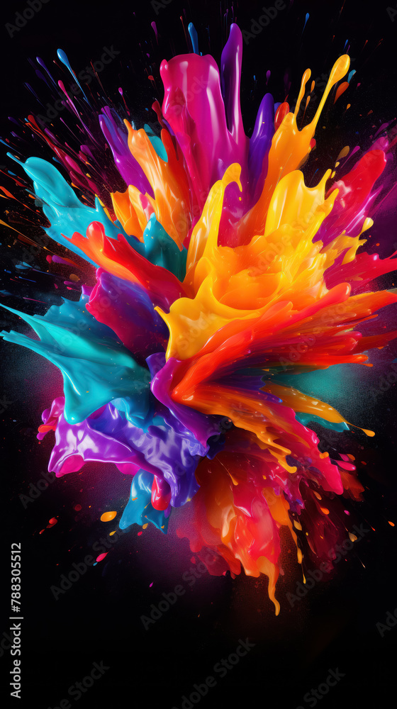 Fototapeta premium bright colorful background with splashes of paint, swirls of colors
