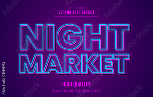 night market editable text effect
