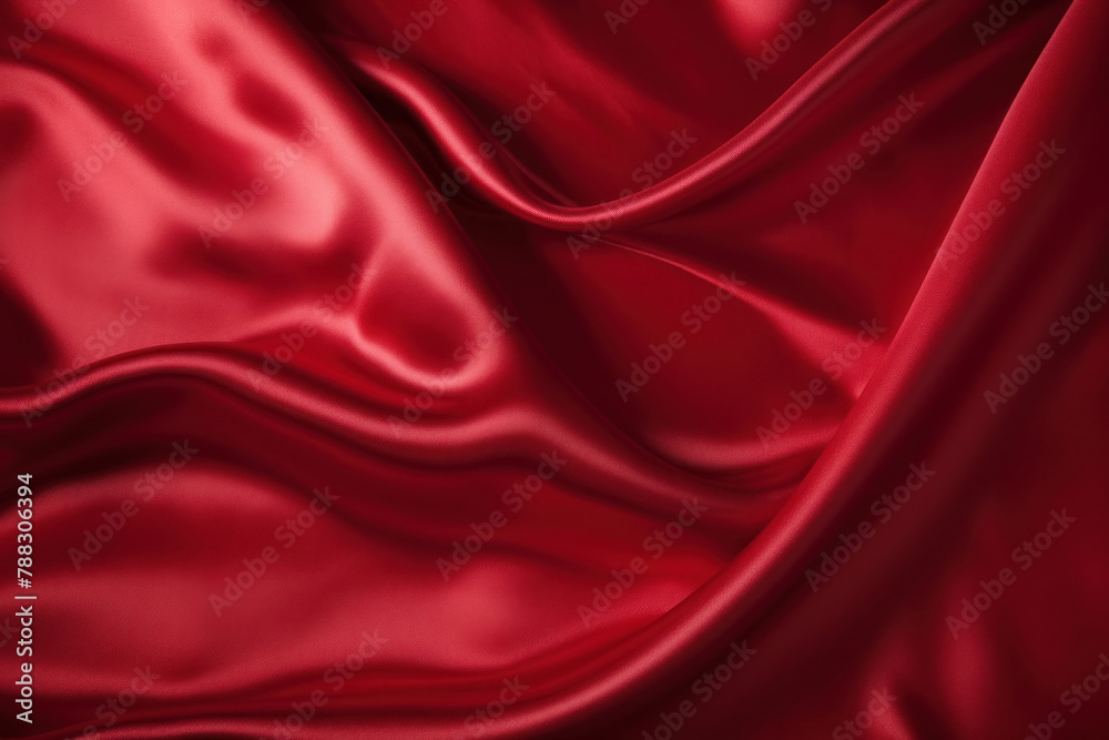red silk fabric surface, texture, back