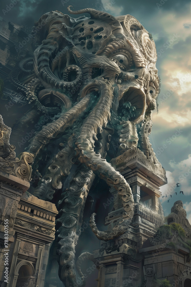 Fototapeta premium monsterous building - illustration - generative ai