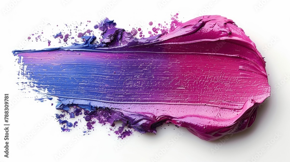 thick pink and purple acrylic oil paint brush stroke on transparent jpeg background isolatedimage illustration