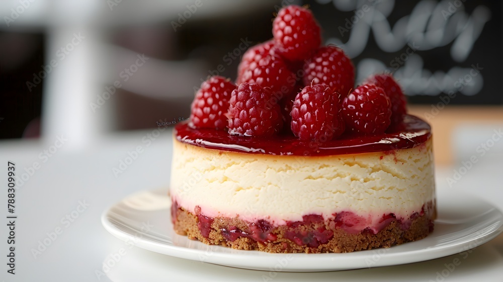 custom made wallpaper toronto digitalA rich and creamy cheesecake with a layer of fresh raspberry