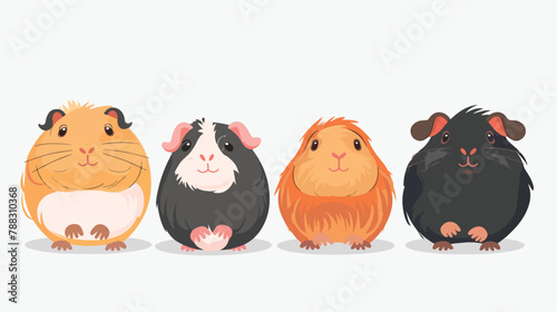 Cute guinea pigs border. Funny cavies long banner photo