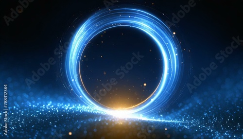 Wallpaper  luminous swirling. Elegant glowing circle. Sparking particle. Stand for banding