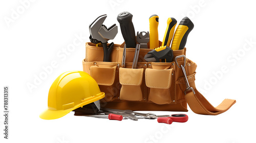 Engineer's Toolbox Isolated on White Background: PNG File for Construction Designs, Hand Edited Generative AI