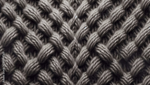 Tessuto a maglia intrecciato, texture di maglione di lana scuro photo