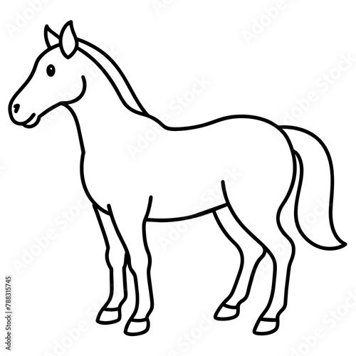 horse illustration mascot,horse silhouette,horse vector,icon,svg,characters,Holiday t shirt,black horse drawn trendy logo Vector illustration,horse line art on a white background © SK kobita