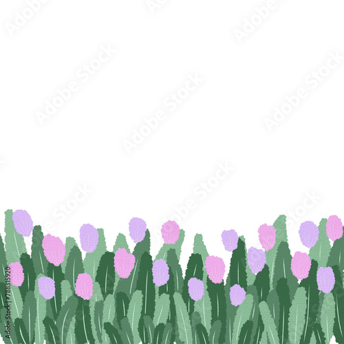 flower with leaves frame
