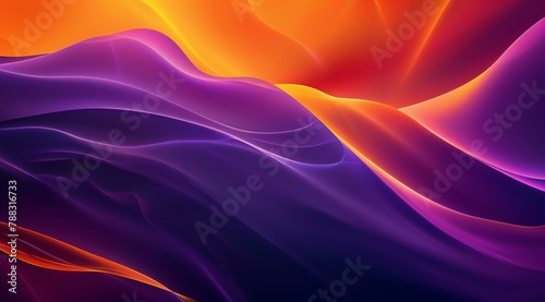 purple to orange, with the bottom edge of each color forming curved lines that glow slightly. The dark blue background has an abstract feel. It seems like the surface could be touched, and there is a 