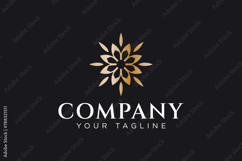 flower floral ornament abstract logo design for fashion beauty jewelry boutique company business