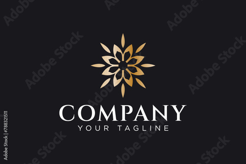 flower floral ornament abstract logo design for fashion beauty jewelry boutique company business