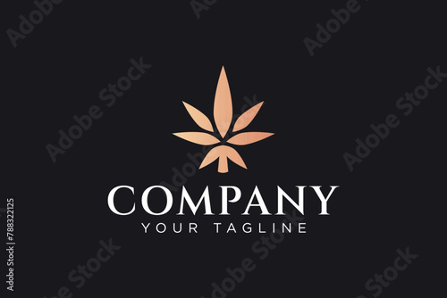 cannabis leaf herbal logo design for health medical and beauty company business