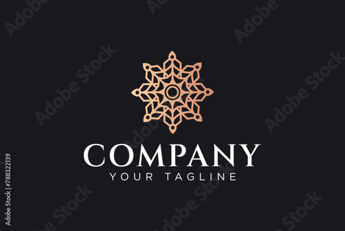 abstract floral ornament logo design for fashion beauty jewelry boutique company business