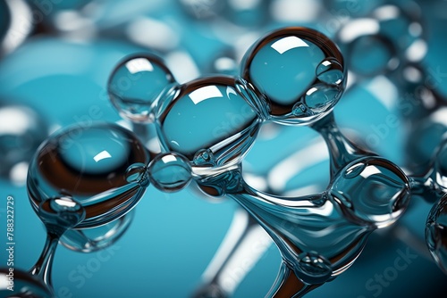 Intricate Macro molecules. Drop rain water. Generate Ai photo