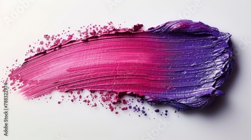 pink and purple acrylic oil paint brush stroke on transparent jpeg background isolatedillustration photo