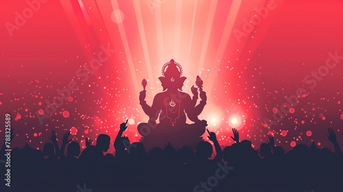 illustration of Lord Ganpati background for Ganesh Chaturthi photo