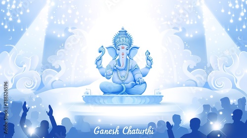 illustration of Lord Ganpati background for Ganesh Chaturthi photo