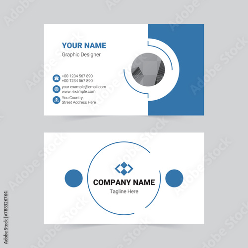 Blue modern business card template