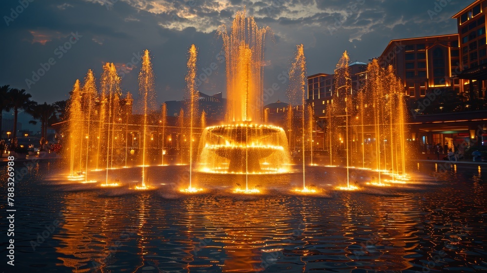 fountain in  the city 