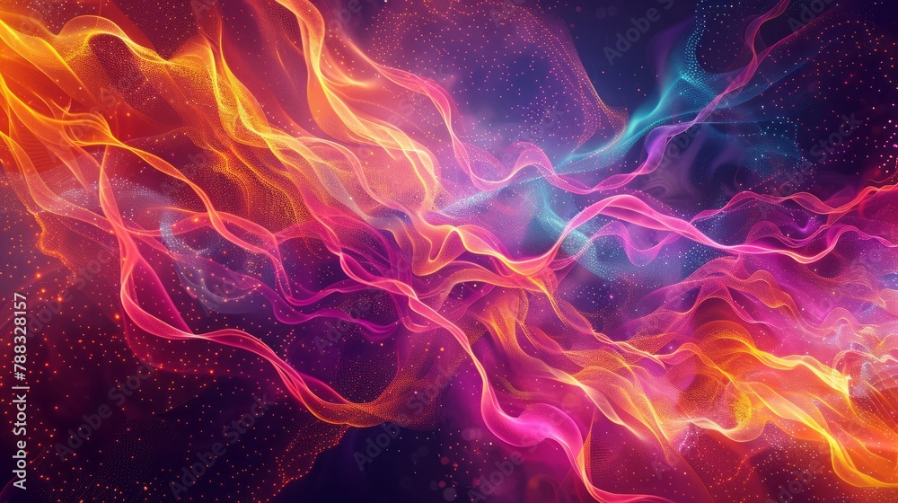 Abstract digital background. Can be used for technological processes, neural networks and AI, digital storages, sound and graphic forms, science, education, etc. hyper realistic 