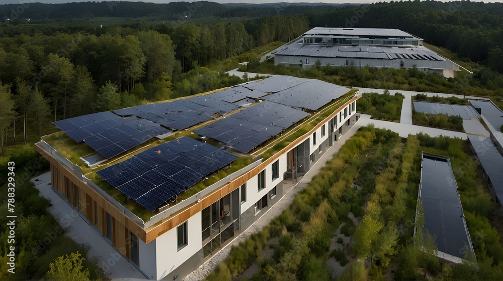 View of In order to reach net zero energy usage, a green building development ...