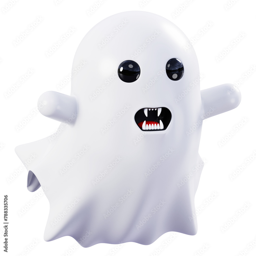 Spooky 3D Ghost Icon with a Halloween Theme Spooky 3D Ghost Icon with a Halloween Theme