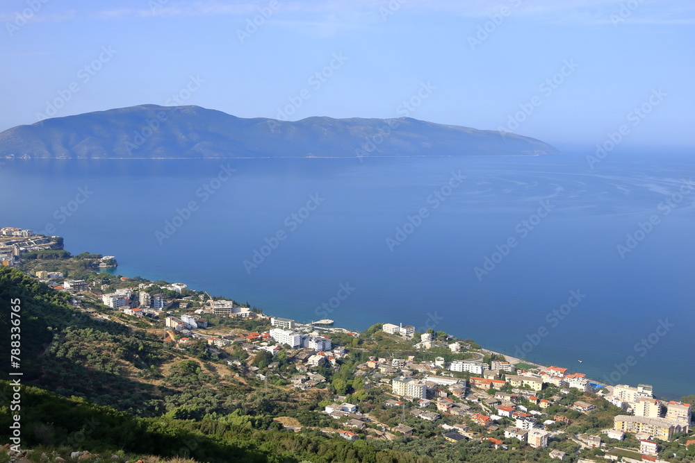 Vlora resort town, city embankment, beaches and the Adriatic Sea, Albania Vlora resort town, city embankment, beaches and the Adriatic Sea, Albania