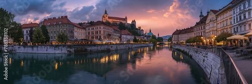 Great City in the World Evoking Ljubljana in Slovenia #788338102