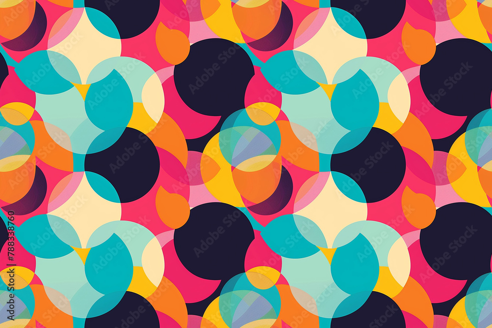 Vibrant abstract geometric background with overlapping circles Vibrant abstract geometric background with overlapping circles