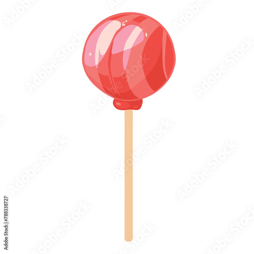 Red lollipop cartoon on white background vector illustration