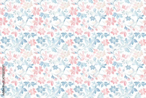 Floral pattern with soft pastel flowers on a light background