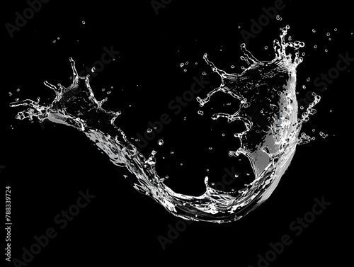 Splashing water on a black background. water splash refreshing black background