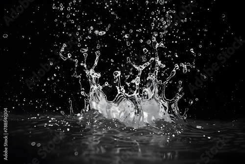 Splashing water on a black background. water splash refreshing black background.