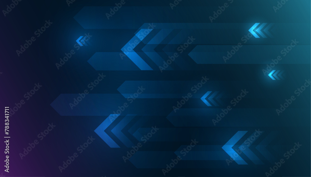 Arrow speed abstract blue background