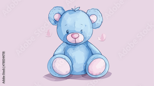 Blue teddy Bear. Soft Toy for kids. Childhood childre