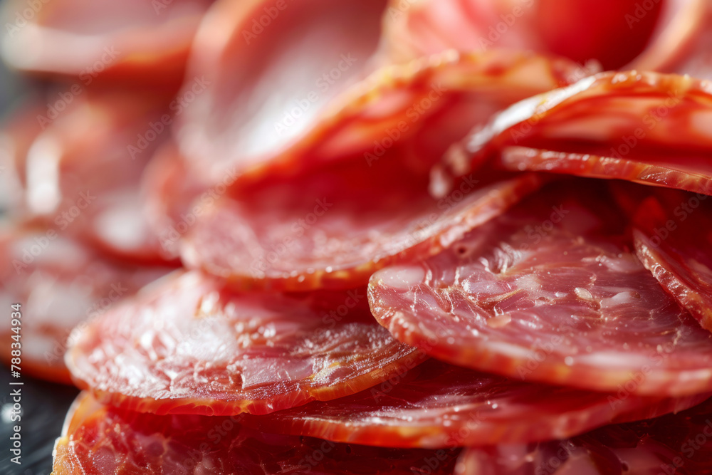 Thinly sliced Italian salami