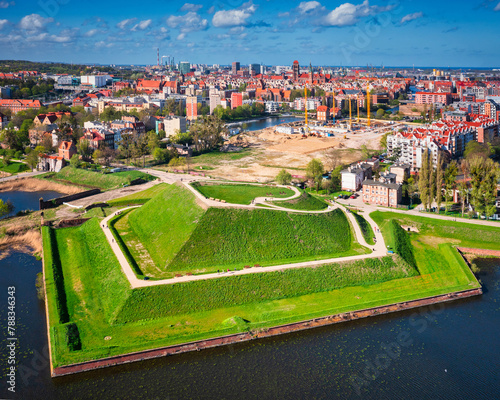 Bison bastion, 17th-century fortifications of Gdańsk after renovation. Poland