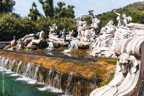Sculptural fountain in the royal park of the palace of Caserta