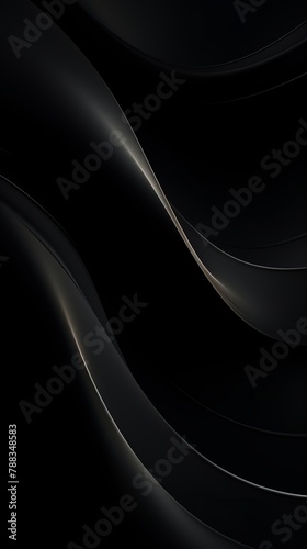 Abstract white waves on black background wallpaper for phone