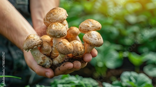 Forest Mushroom Harvest: Freshly Picked Honey Mushrooms