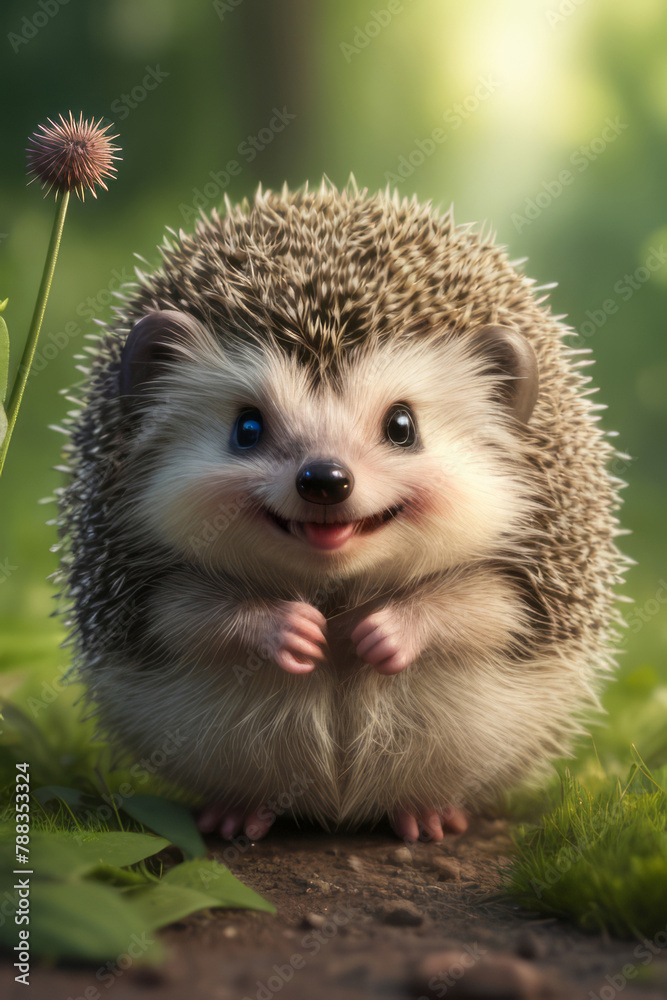 charming digital realistic illustration of a cute hedgehog with big expressive eyes, perfect for children’s book illustrations or whimsical ad campaigns charming digital realistic illustration of a cute hedgehog with big expressive eyes, perfect for children’s book illustrations or whimsical ad campaigns